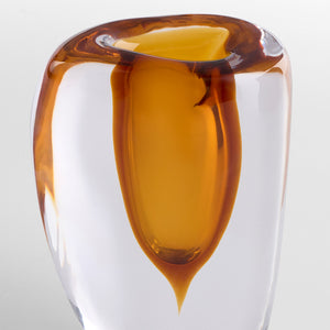 Rovno Vase Amber and Clear 11849 Cyan Design