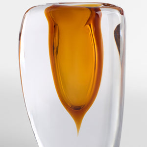 Rovno Vase Amber and Clear 11849 Cyan Design