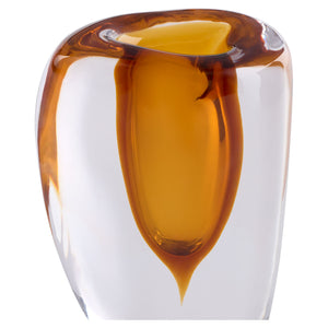 Rovno Vase Amber and Clear 11849 Cyan Design