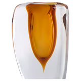 Rovno Vase Amber and Clear 11849 Cyan Design