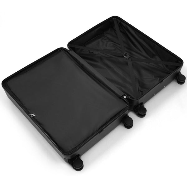 English Elm Luggage 3 Piece Hard Shell Abs Suitcase Set with Spinner Wheels and Tsa Lock Black N730P304620B