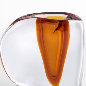 Rovno Vase Amber and Clear 11850 Cyan Design