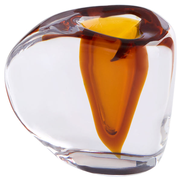 Rovno Vase Amber and Clear 11850 Cyan Design