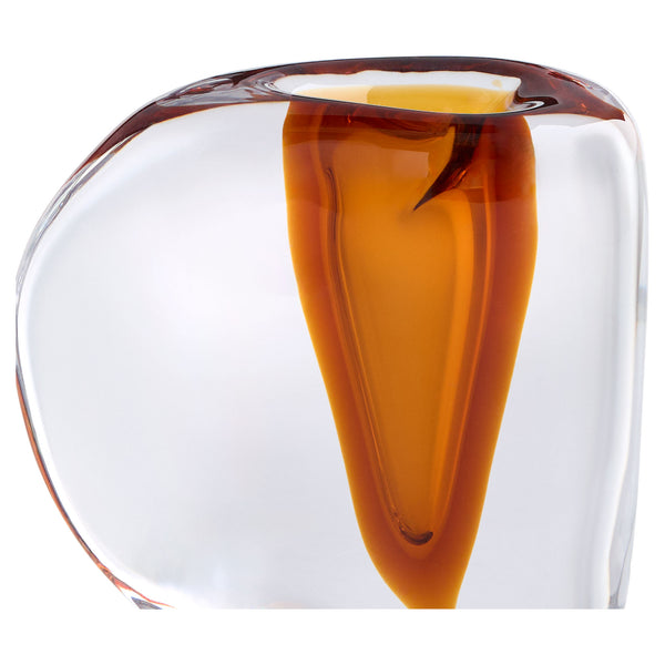 Rovno Vase Amber and Clear 11850 Cyan Design