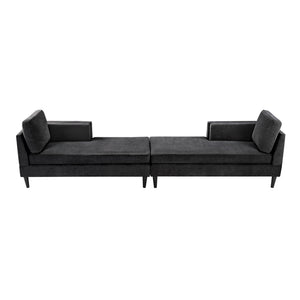 English Elm Swivel Barrel Accent Chair Chenille Tufted Round Club Seat for Living Room Lounge Black N719S002310B