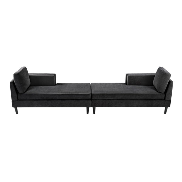 English Elm Swivel Barrel Accent Chair Chenille Tufted Round Club Seat for Living Room Lounge Black N719S002310B