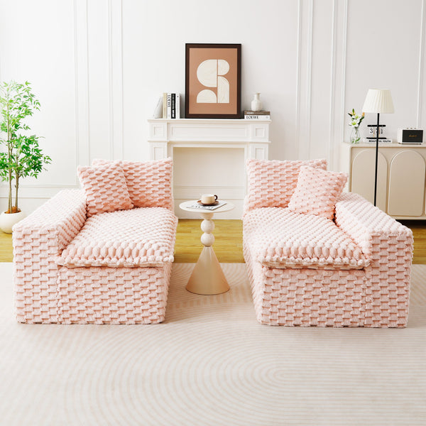 English Elm Luxury Turtle Velvet Multifunctional Sofa - Convertible 4-Seat Modular Design, Plush Sponge Comfort W3371S00031