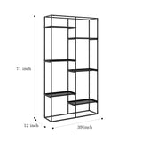 IDEAZ 1185UFABlack Asymmetrical 6-Tier Bookcase Black Powder Coat 1185UFA