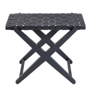Butler Specialty Company Cipriani Mid-century Modern Luggage Rack With Leather Straps For Guests Gray Birch Wood,Genuine Leather 1186266-butler