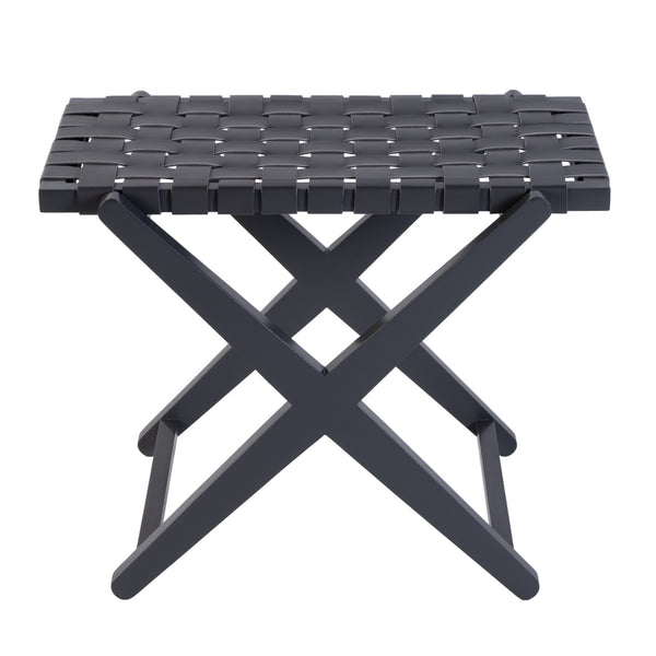 Butler Specialty Company Cipriani Mid-century Modern Luggage Rack With Leather Straps For Guests Gray Birch Wood,Genuine Leather 1186266-butler