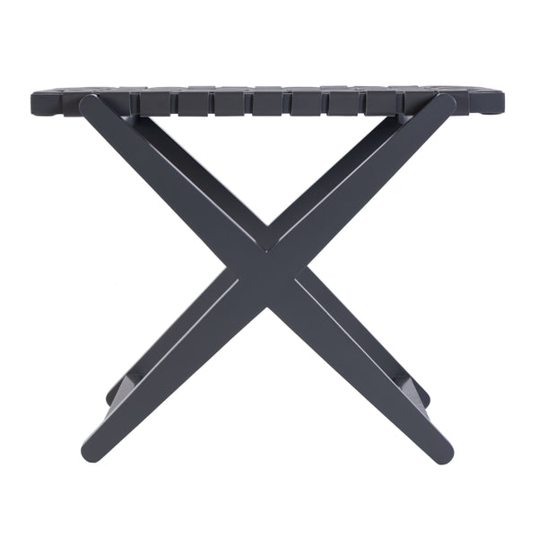 Butler Specialty Company Cipriani Mid-century Modern Luggage Rack With Leather Straps For Guests Gray Birch Wood,Genuine Leather 1186266-butler
