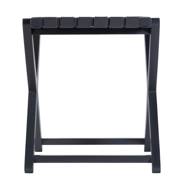 Butler Specialty Company Cipriani Mid-century Modern Luggage Rack With Leather Straps For Guests Gray Birch Wood,Genuine Leather 1186266-butler