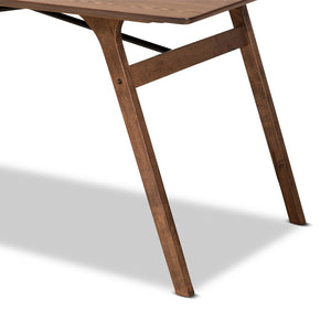 Baxton Studio Baxton Saxton Mid-Century Walnut Dining Table - Stylish, Durable, Seats 6, Perfect for Modern Spaces RDT347-Walnut-DT