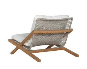 Sunpan Bari Lounge Chair - Timeless Outdoor Seating with Durable Teak and Weather-Resistant Design Natural / Stinson White