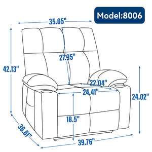 English Elm Dual Motor Power Lift Recliner with Massage Heat and Leatherair Upholstery for Living Room Beige W3224P295282