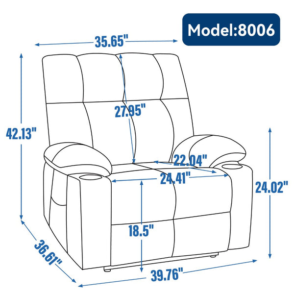 English Elm Dual Motor Power Lift Recliner with Massage Heat and Leatherair Upholstery for Living Room Beige W3224P295282