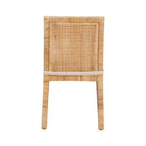 Baxton Studio bali Sofia Modern Bohemian Dining Chair - Handcrafted Mahogany & Rattan, Plush Cushion Comfort Sofia-Natural-DC