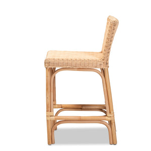 Baxton Studio bali Athena Rattan Counter Stool – Modern Comfort with Unique Natural Finish for Contemporary Spaces Athena-Natural-CS