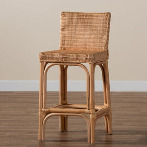 Baxton Studio bali Athena Rattan Counter Stool – Modern Comfort with Unique Natural Finish for Contemporary Spaces Athena-Natural-CS