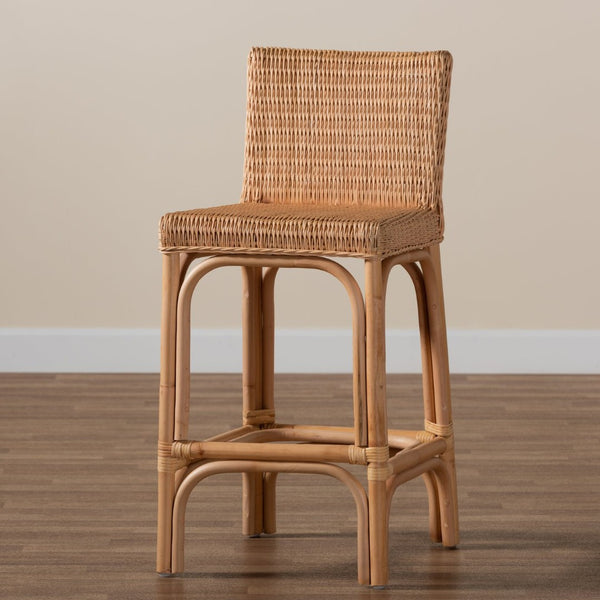 Baxton Studio bali Athena Rattan Counter Stool – Modern Comfort with Unique Natural Finish for Contemporary Spaces Athena-Natural-CS