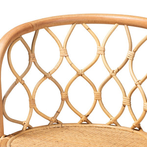 Baxton Studio bali Diana Handmade Rattan Counter Stool - Modern Bohemian Design with Curved Back & Footrest Diana-Natural-CS