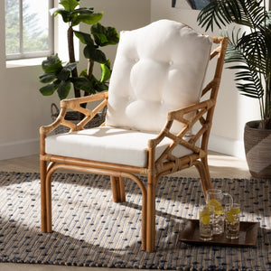 Baxton Studio bali Sonia Rattan Armchair - Modern Tropical Elegance with Removable Cushion for Cozy Comfort Sonia-Natural-CC Arm