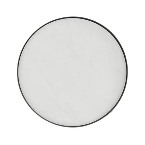 English Elm Walker Edison - Contemporary Faux Marble Gallery-Top Side Table with Glossy Moisture-Resistant Top, Lightweight Steel Base B185P168906