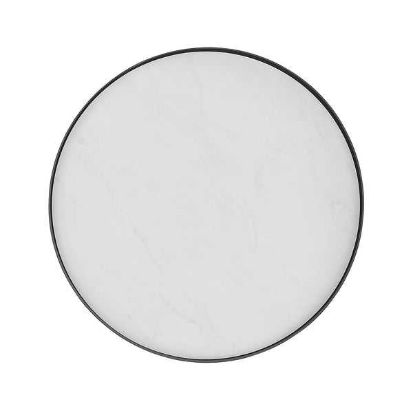 English Elm Walker Edison - Contemporary Faux Marble Gallery-Top Side Table with Glossy Moisture-Resistant Top, Lightweight Steel Base B185P168906