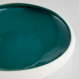 Tricolore Bowl Matte White | Green Glaze 11880 Cyan Design