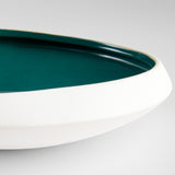 Tricolore Bowl Matte White | Green Glaze 11880 Cyan Design