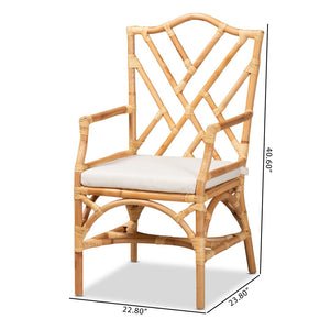Baxton Studio bali Delta Rattan Dining Chair – Handcrafted Modern Comfort with Sleek Design for Coastal Interiors Delta-Natural-DC