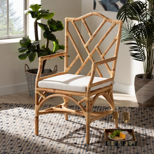 Baxton Studio bali Delta Rattan Dining Chair – Handcrafted Modern Comfort with Sleek Design for Coastal Interiors Delta-Natural-DC