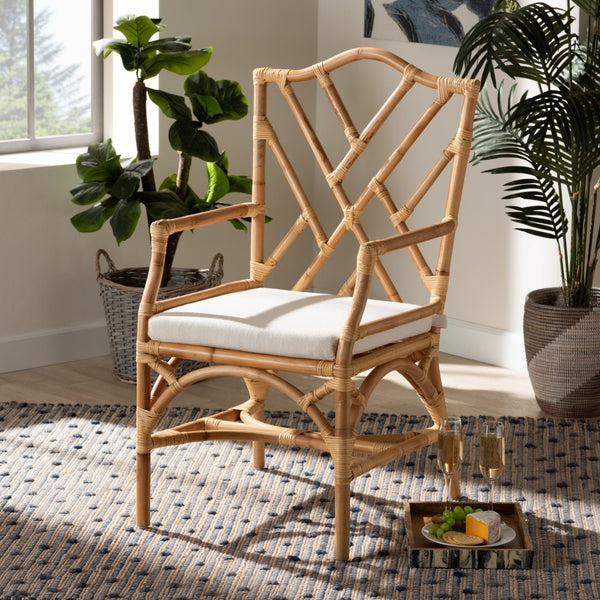 Baxton Studio bali Delta Rattan Dining Chair – Handcrafted Modern Comfort with Sleek Design for Coastal Interiors Delta-Natural-DC