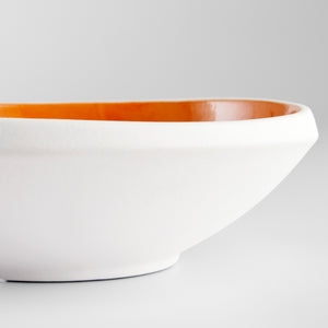 Tricolore Bowl Matte White | Orange Glaze 11881 Cyan Design