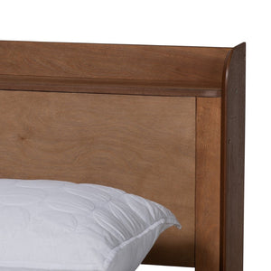 Baxton Studio Baxton Studio Decker Mid-Century Modern Walnut Brown Platform Bed with Built-In Charging Station Full MG0081S-Walnut-Full