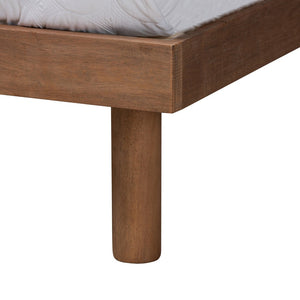 Baxton Studio Baxton Studio Decker Mid-Century Modern Walnut Brown Platform Bed with Built-In Charging Station Full MG0081S-Walnut-Full