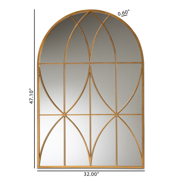 Baxton Studio Baxton Celerina Arched Gold Accent Wall Mirror - Modern Geometric Design for Elegant Spaces RXW-10393-Gold