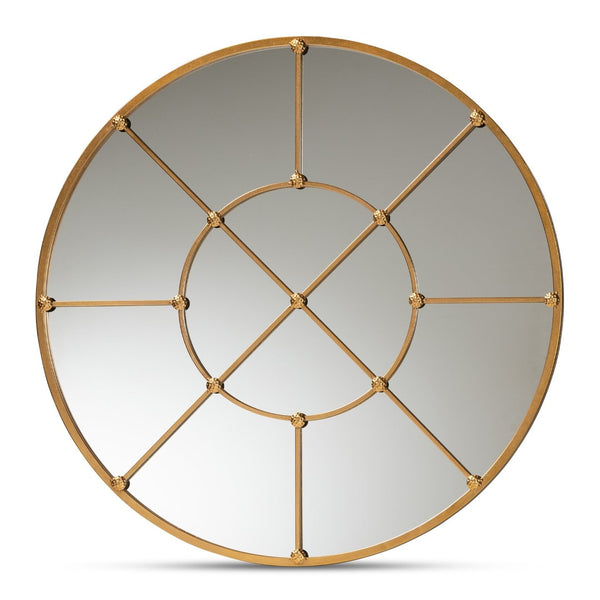 Baxton Studio Baxton Ohara Circular Gold Metal Accent Wall Mirror - Modern Elegance for Any Interior Space RXW-10394-Gold