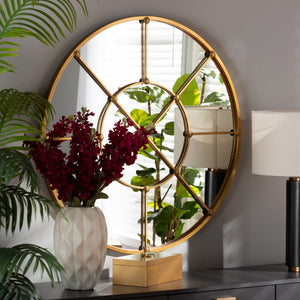Baxton Studio Baxton Ohara Circular Gold Metal Accent Wall Mirror - Modern Elegance for Any Interior Space RXW-10394-Gold