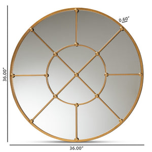 Baxton Studio Baxton Ohara Circular Gold Metal Accent Wall Mirror - Modern Elegance for Any Interior Space RXW-10394-Gold