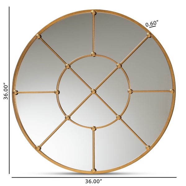 Baxton Studio Baxton Ohara Circular Gold Metal Accent Wall Mirror - Modern Elegance for Any Interior Space RXW-10394-Gold