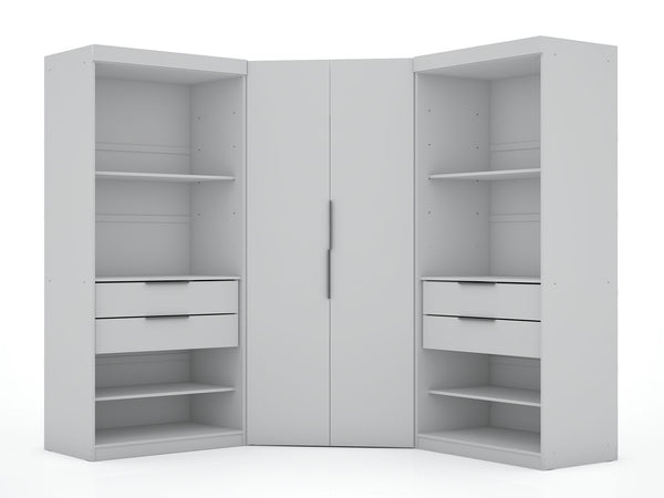 Manhattan Comfort Mulberry Contemporary - Modern Wardrobe/ Armoire/ Closet White 118GMC1