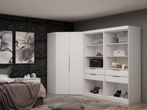 Manhattan Comfort Mulberry Contemporary - Modern Wardrobe/ Armoire/ Closet White 118GMC1