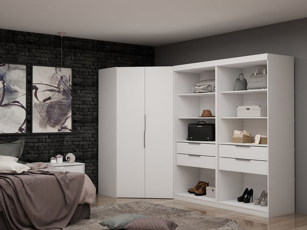 Manhattan Comfort Mulberry Contemporary - Modern Wardrobe/ Armoire/ Closet White 118GMC1