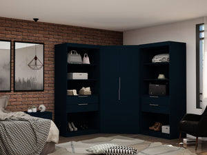 Manhattan Comfort Mulberry Contemporary - Modern Wardrobe/ Armoire/ Closet Tatiana Midnight Blue 118GMC4