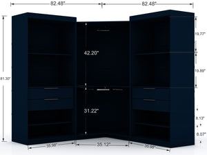 Manhattan Comfort Mulberry Contemporary - Modern Wardrobe/ Armoire/ Closet Tatiana Midnight Blue 118GMC4