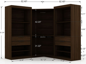 Manhattan Comfort Mulberry Contemporary - Modern Wardrobe/ Armoire/ Closet Brown 118GMC5
