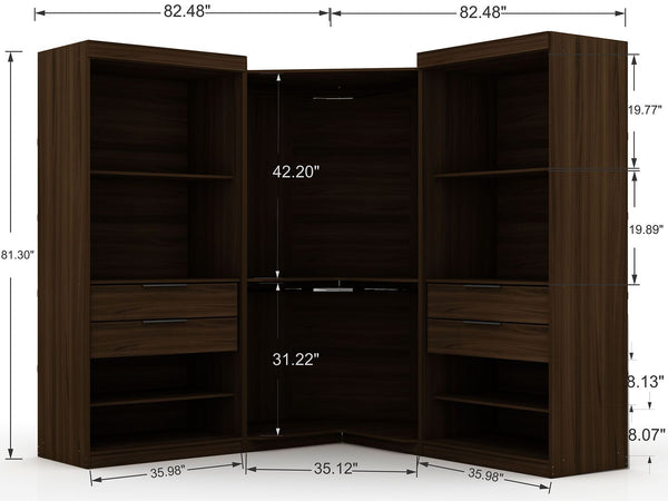 Manhattan Comfort Mulberry Contemporary - Modern Wardrobe/ Armoire/ Closet Brown 118GMC5