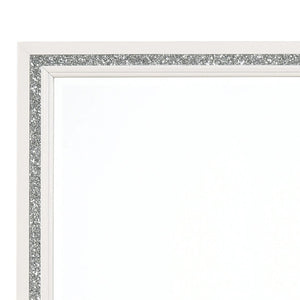 English Elm Haiden Rectangular Beveled Wall Mirror with Silver Trim for Bedroom Dresser B2726P411563