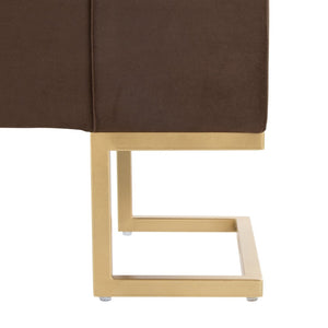 English Elm Storage Bench Button Tufted Velvet Seat Gold Steel Legs Glam Entryway Footboard B202P471511